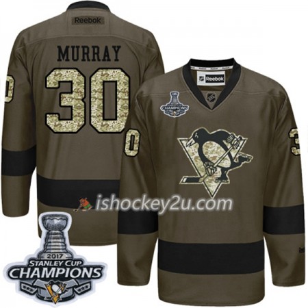 Mænd NHL Pittsburgh Penguins Trøje Matt Murray 30 Adidas 2017-2018 Camo Grøn 2017 Stanley Cup Champions Authentic